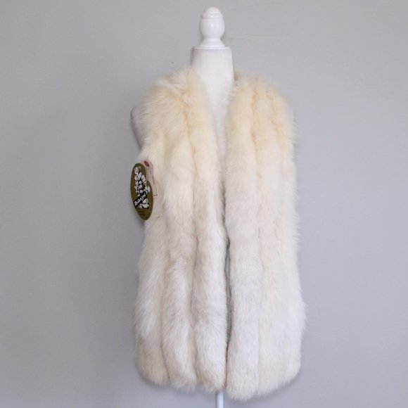 Jackets & Blazers - 100% Real Fur White Lined Vest (Restored)